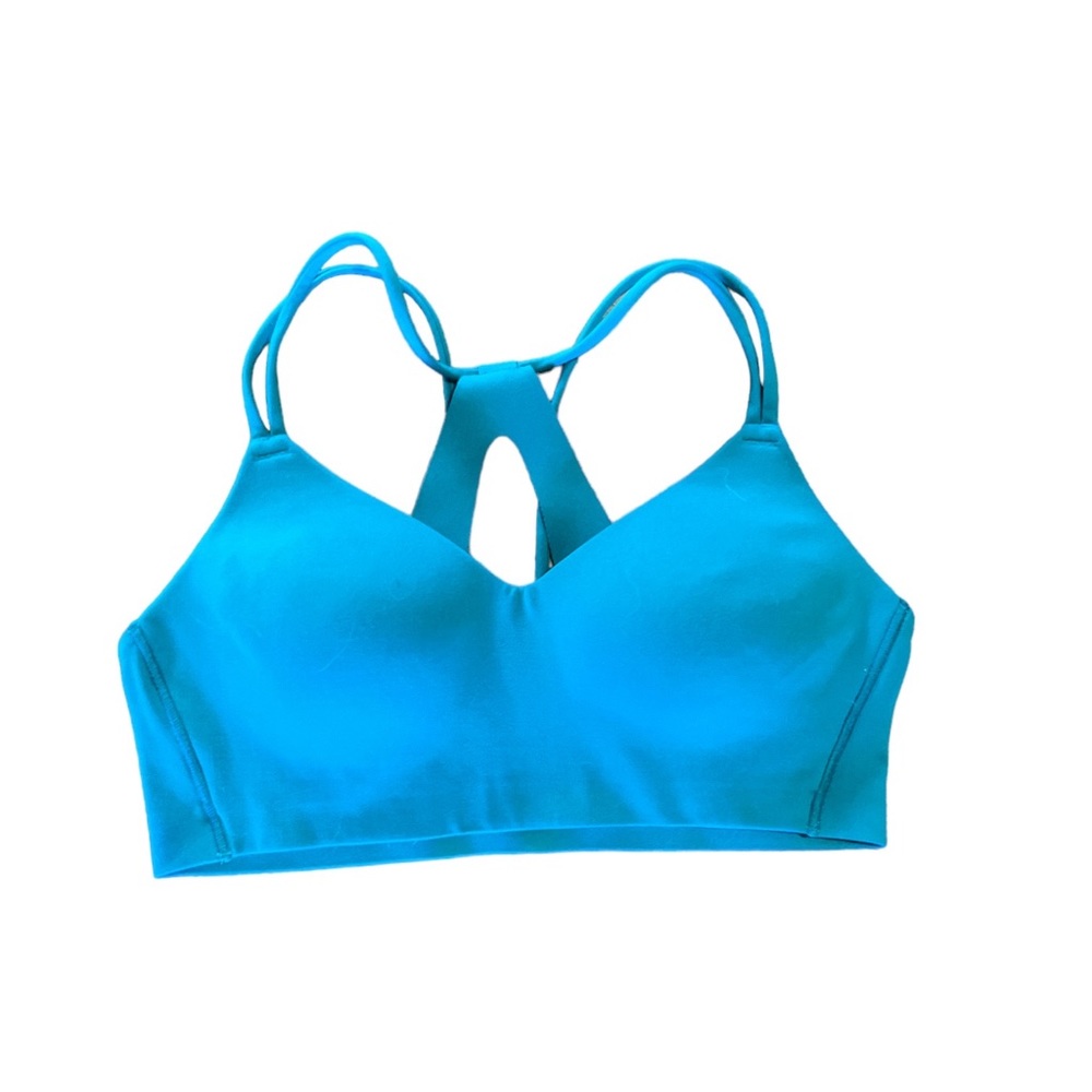 All in Motion Lightly Padded  Turquoise Sports Bra w/ Razor String Back